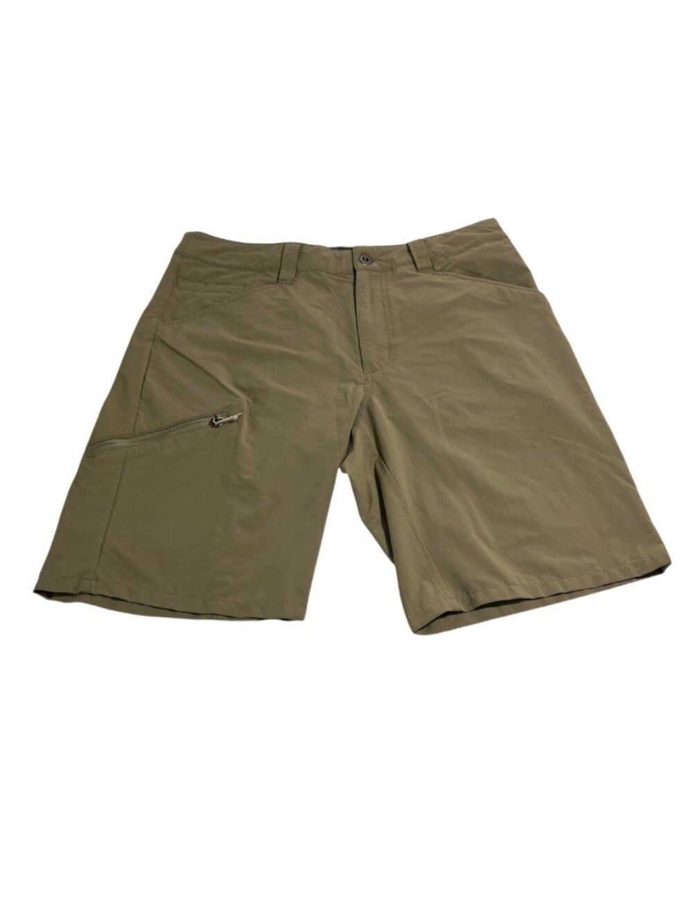 Patagonia Mens Lightweight Hiking Shorts Size 32 Khaki With Zipper Pockets